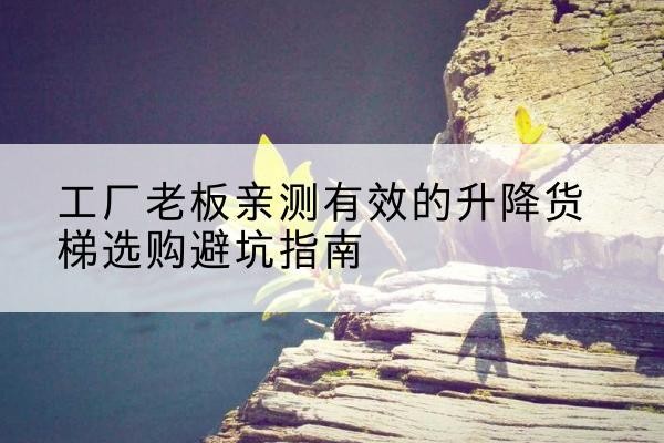 饶阳升降货梯怎么选-工厂老板亲测有效的升降货梯选购避坑指南
