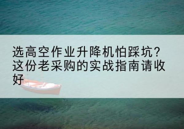 饶阳高空作业升降机厂家推荐-选高空作业升降机怕踩坑？这份老采购的实战指南请收好